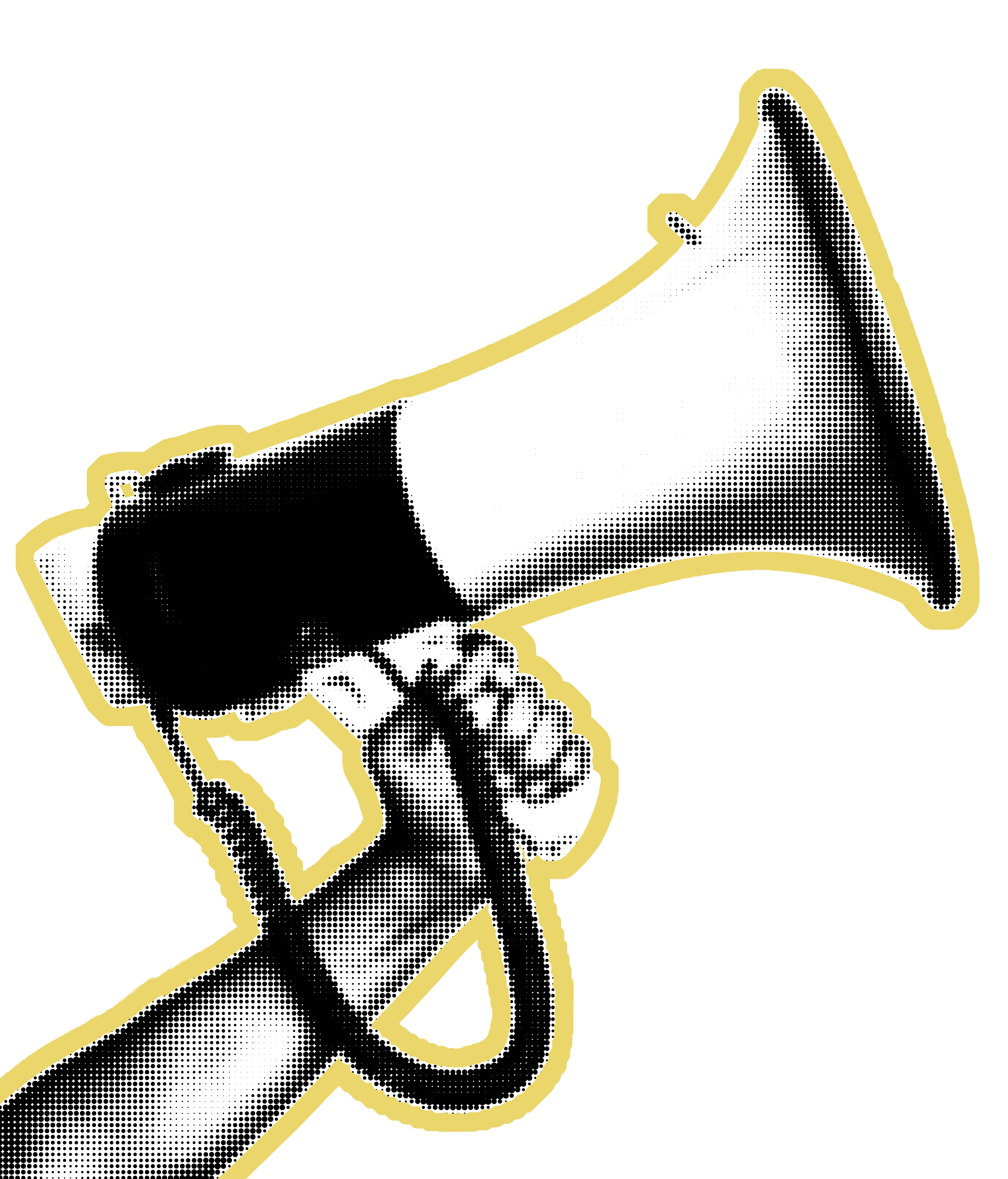 Une main qui tiens un mégaphone.